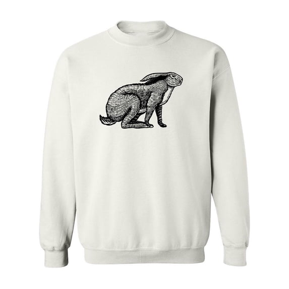 Wild Hare Pencil Drawing Sweatshirt Men -Image by Shutterstock, Male Large