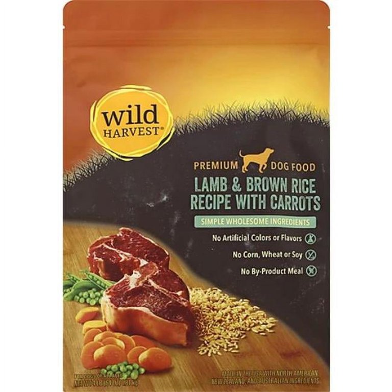 Wild Harvest 49275 14 lbs Premium Lamb Brown Rice Carrot Recipe Dog Food