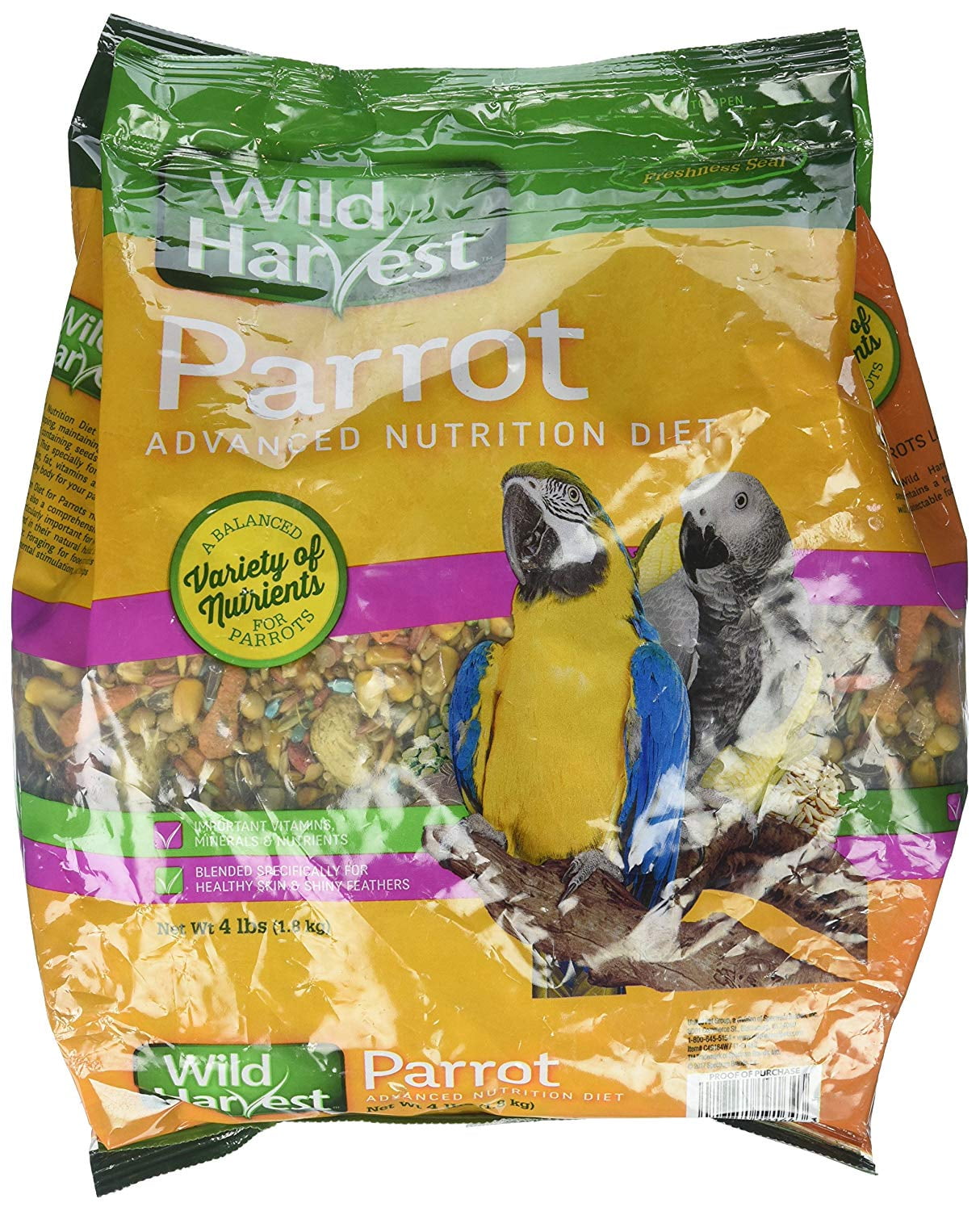 Wild Harvest Advanced Nutrition Parrot 4 Pounds, Seed, Grain And Vegetable Mix