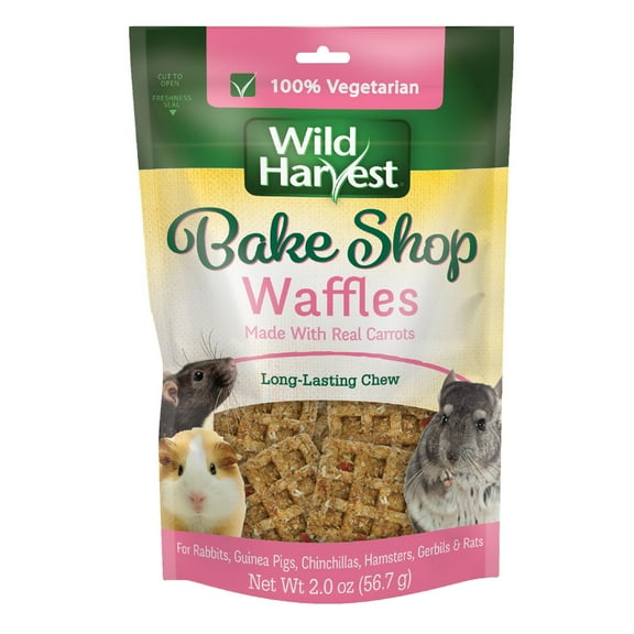 Wild Harvest Bake Shop Waffles for Small Animals, 2-in-1 Edible Long-Lasting Chew and Treat, 2 oz