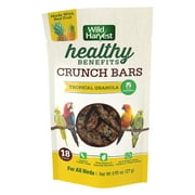 Wild Harvest Healthy Benefits Tropical Granola Crunch Bars Bird Treat for All Pet Birds, 18 Count