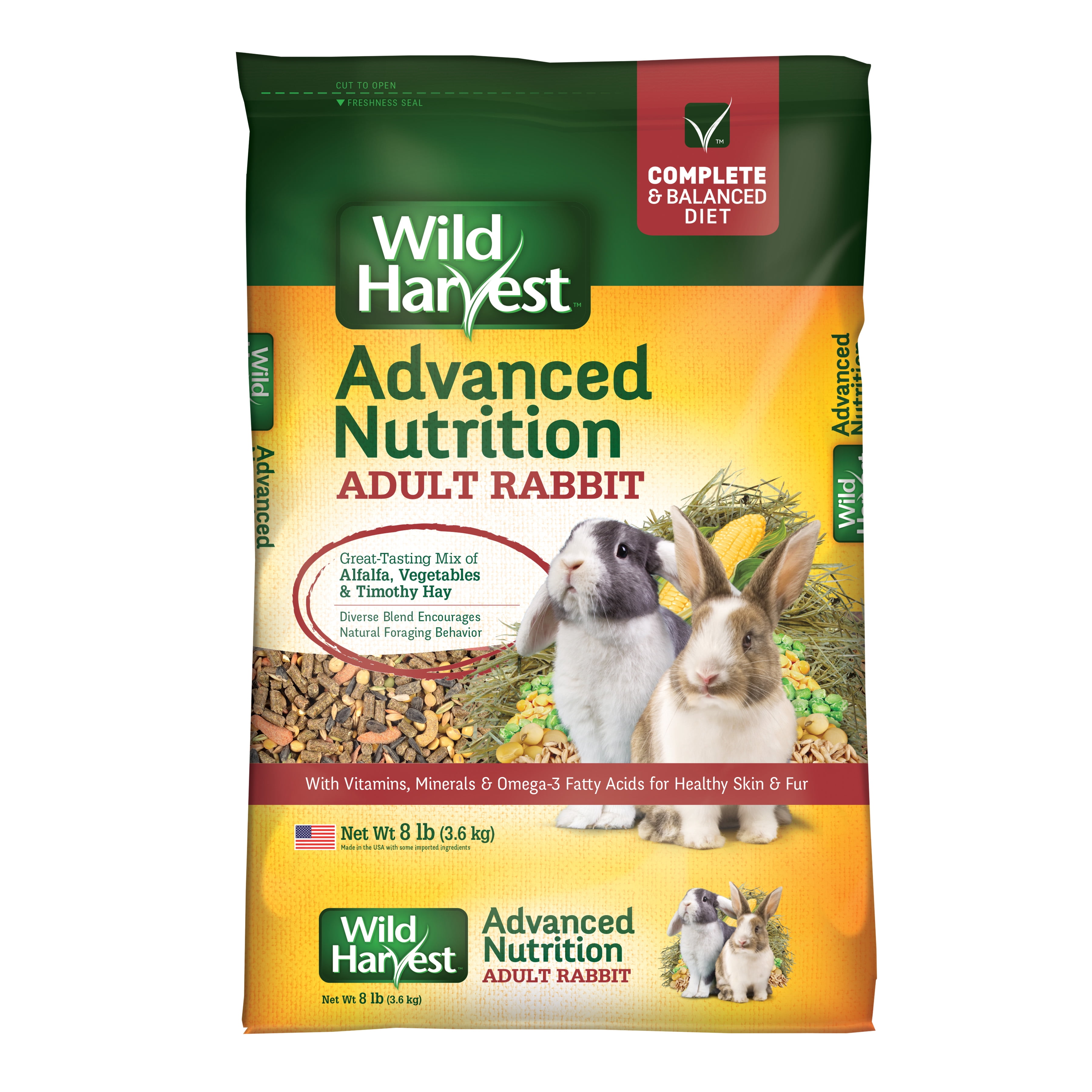 Wild Harvest Adult Bunny Food Vegetable Grain Mix 8 lb. Bag Walmart