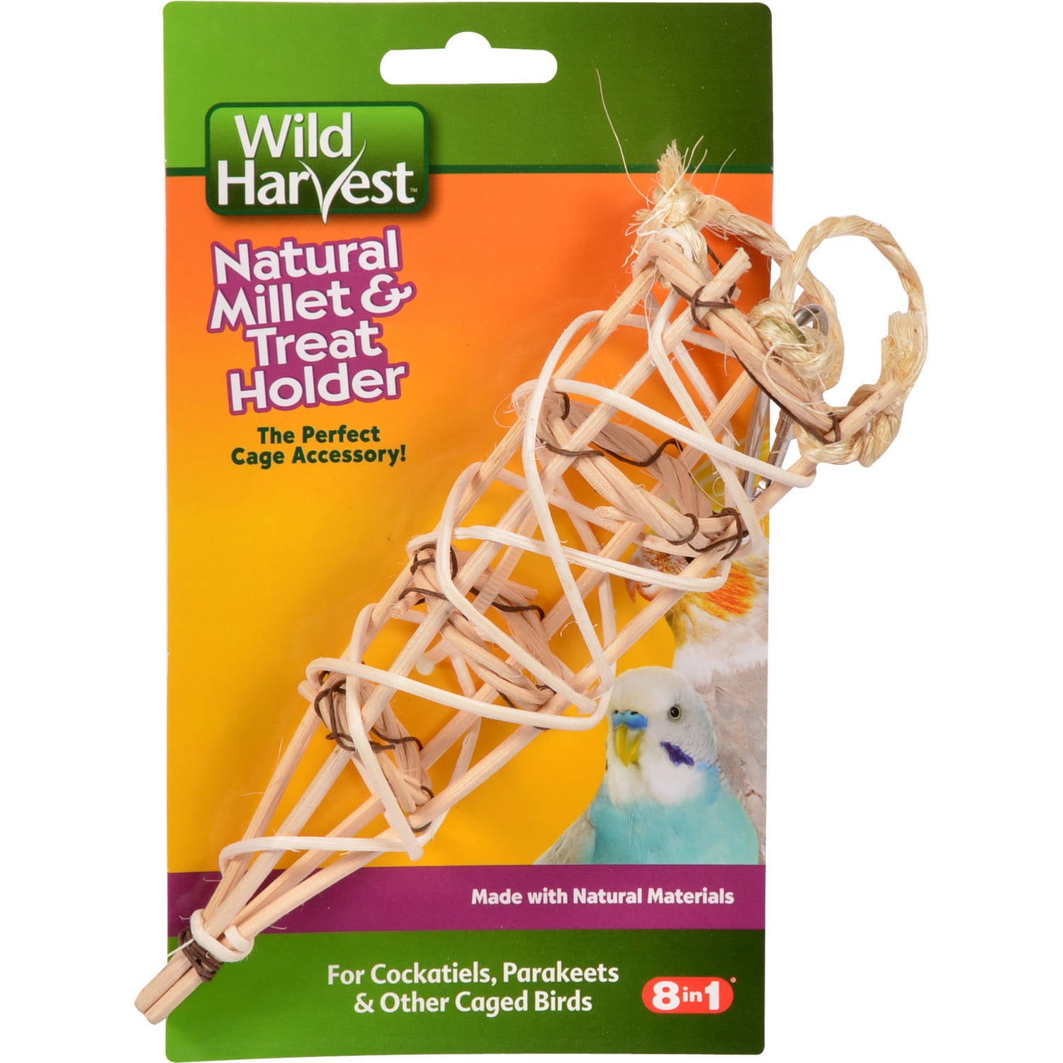 Wild Harvest Natural Millet and Treat Holder, for Cockatiels, Parakeets and Other Caged Birds