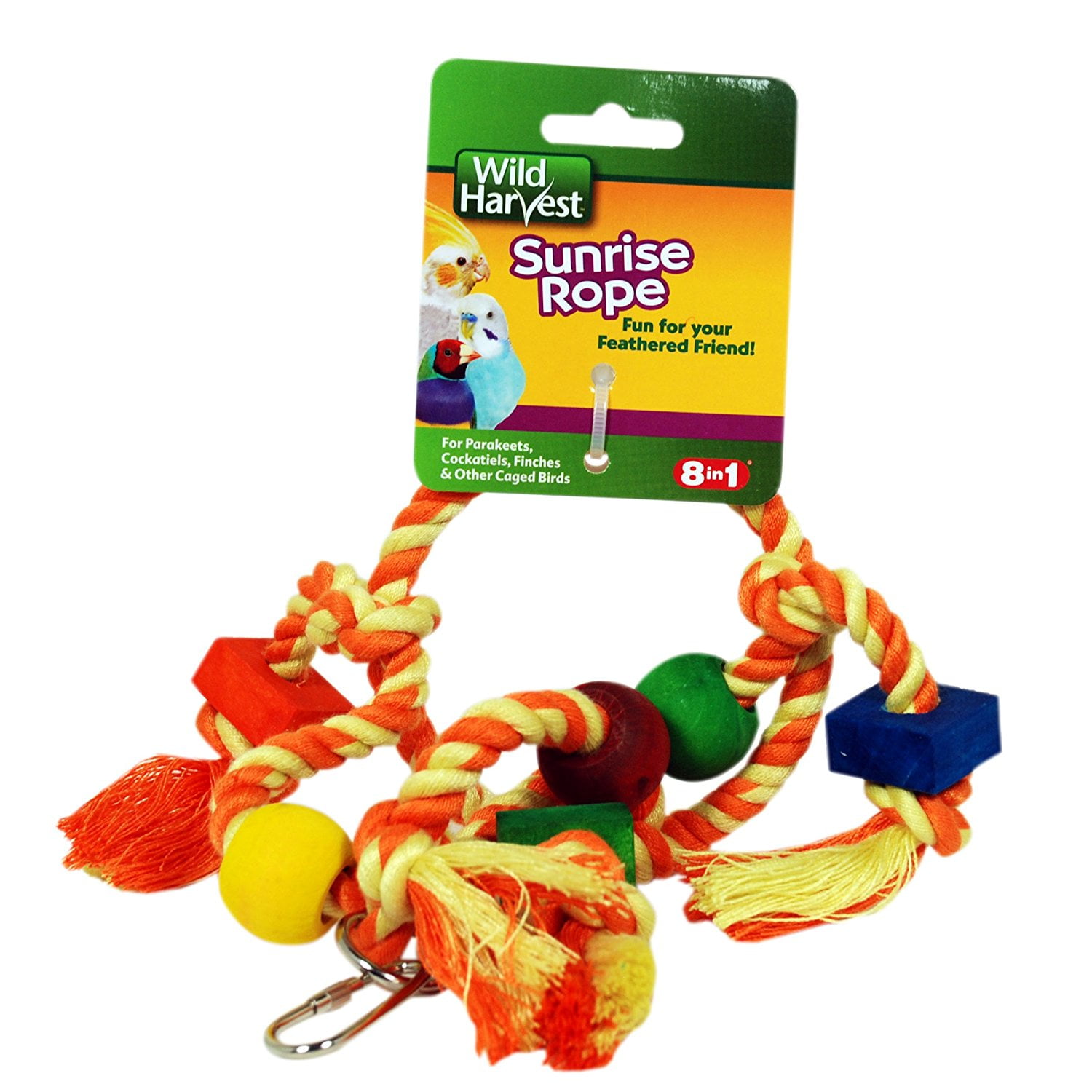Wild Harvest Sunrise Rope Toy for Parakeets, Cockatiels, \u0026 Finches