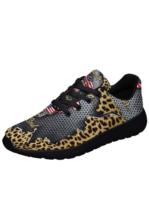 Wild Heart Gypsy Soul Leopard Skull Shoes Sneakers for Women Men Black Size 13