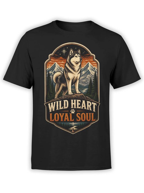 Wild Heart Husky Dog T-Shirt | Unisex