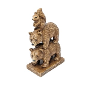Wild Heritage Black Bears and Squirrel Totem Figurine - Woodland Resin Forest Animals Sculpture - Rustic Lodge Cabin Decor for Home, Office Desk, or Outdoor Garden Nature Lover Gift