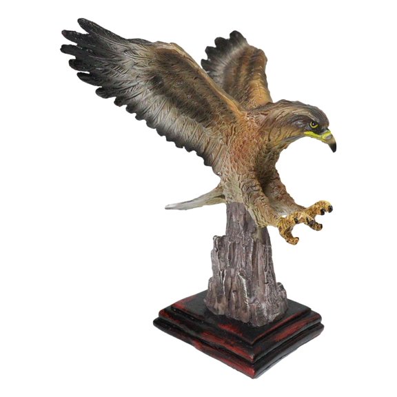 Wild Heritage Golden Eagle Landing Figurine Flying Eagle Over Rock Cliffs Accent