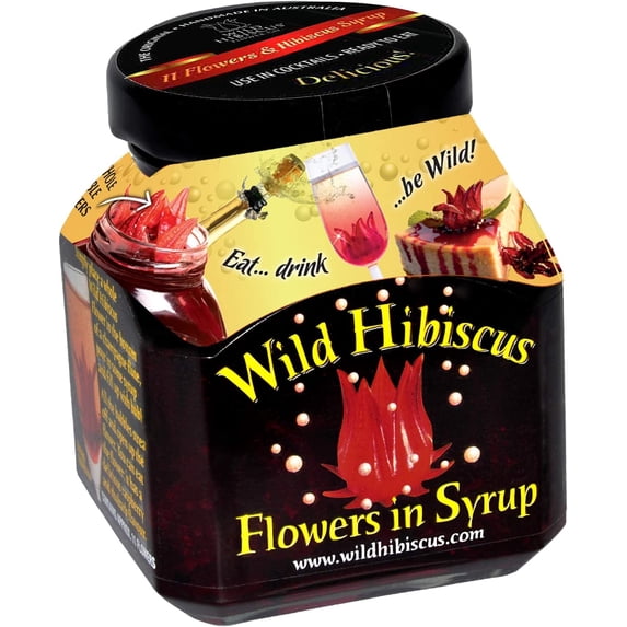 Wild Hibiscus Flowers in Syrup - 8.8 oz Jar