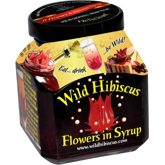 Wild Hibiscus Flowers in Syrup - 8.8 oz Jar