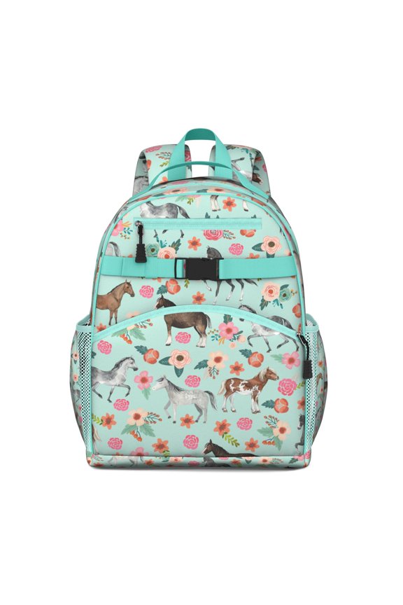 Wild Horse Design Travel Backpack - Waterproof Commuter Bag with Chest Strap & Spacious Compartments for Students