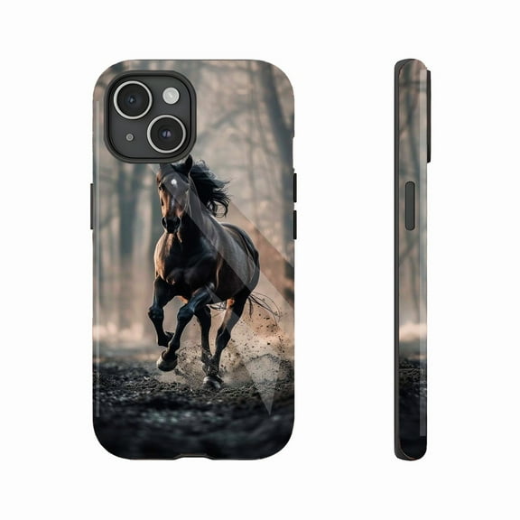 Wild Horse Forest Gallop Phone Case Compatible with iPhone 11/12/13/14/15/16 (Pro Max/Plus) for Nature Lovers