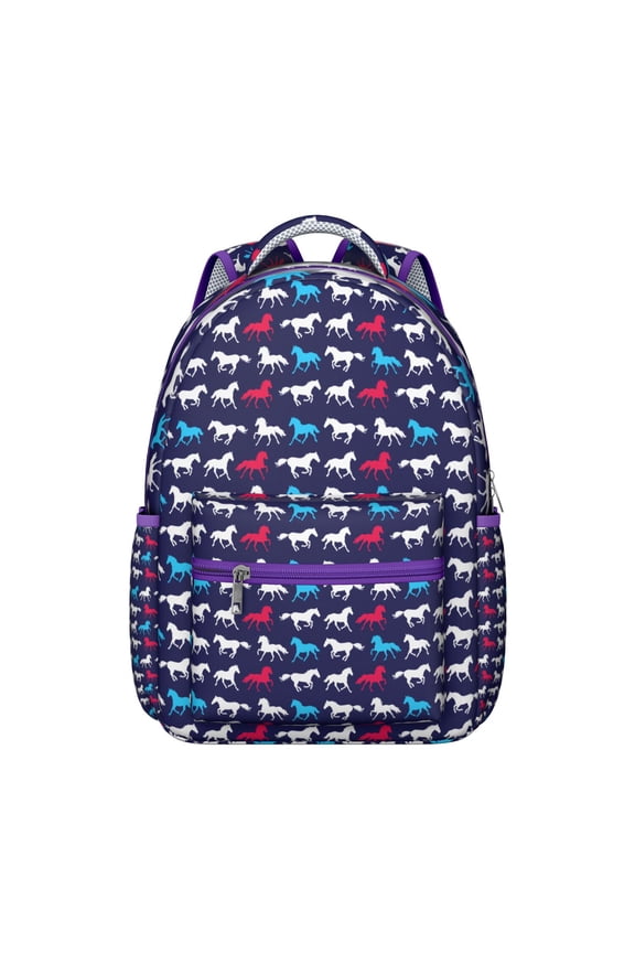Wild Horse Freedom Backpack - Durable Waterproof School Bag with Stallion Print - Perfect Equestrian Backpack for College Students