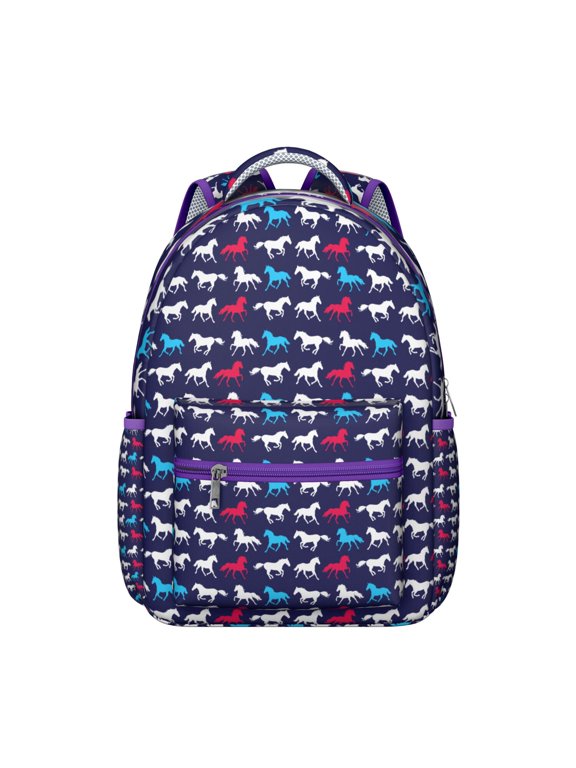 Wild Horse Freedom Backpack - Durable Waterproof School Bag with Stallion Print - Perfect Equestrian Backpack for College Students