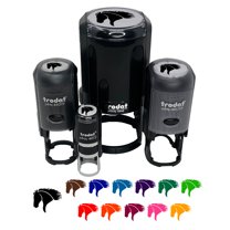 Wild Horse Head Mane Blowing Self-Inking Rubber Stamp Ink Stamper - Black Ink - Mini 1/2 Inch