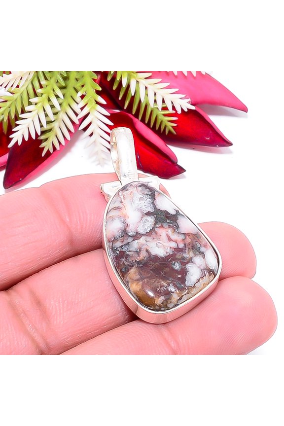 Wild Horse Jasper - Arizona Gemstone 925 Sterling Silver Pendant 1.64" P43