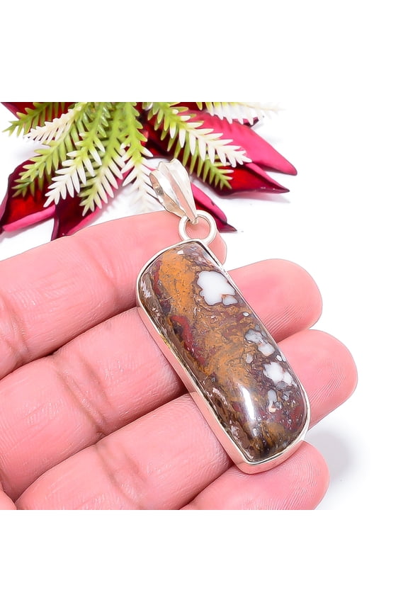 Wild Horse Jasper - Arizona Gemstone 925 Sterling Silver Pendant 2.34" P53