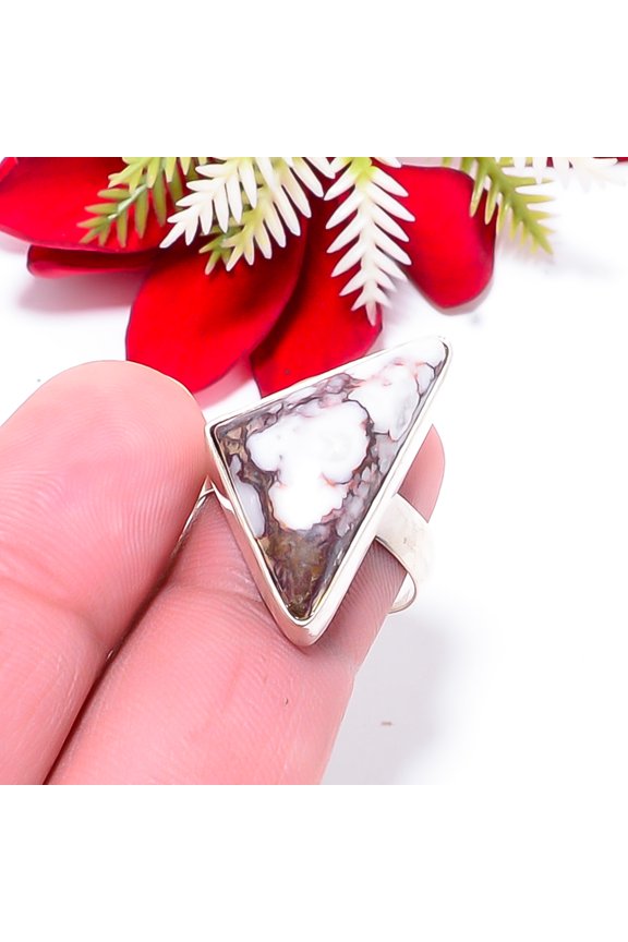 Wild Horse Jasper - Arizona Gemstone 925 Sterling Silver Ring S.7.5 R45