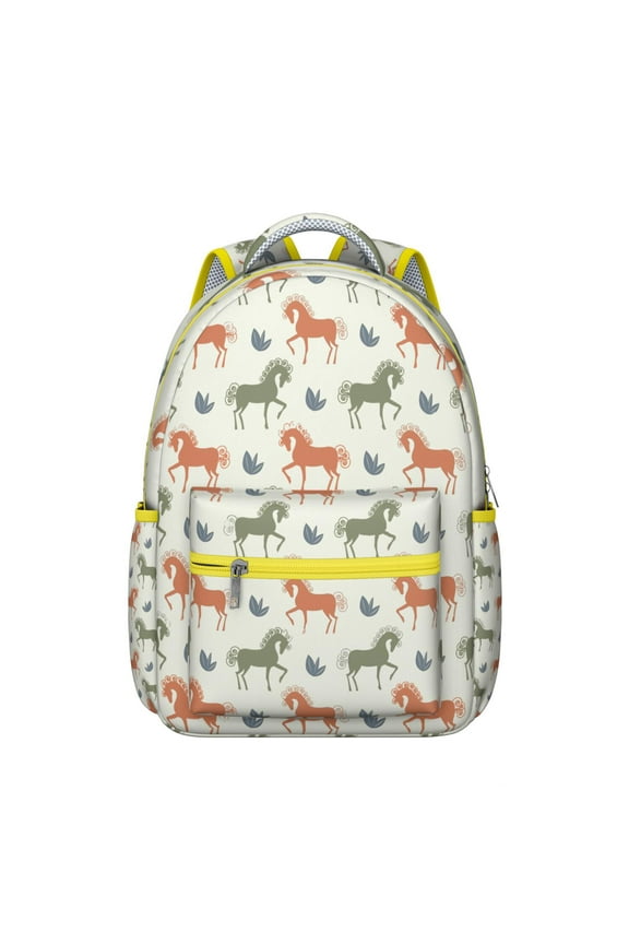 Wild Horse Journey Backpack - Durable Waterproof School Bag with Mustang Print - Perfect Bookbag for Equestrian Loving College Students