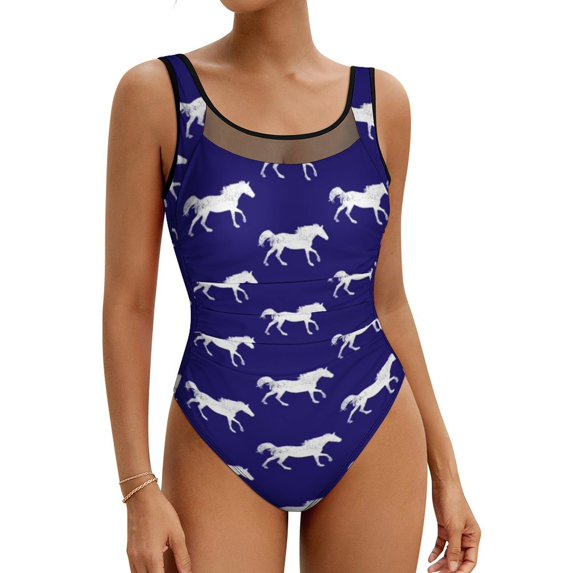 Wild Horse Lover Swimsuit Animal Print Push Up Swimwear One Piece Holiday Pool Monokini Swimsuits Graphic Beach Wear Plus Size
