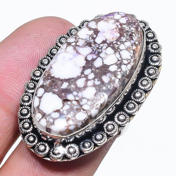Wild Horse Oval Shape Gemstone Adjustable Ring Handmade Awesome Jewelry FR 2493