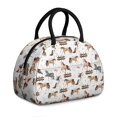 thumbnail image 1 of Wild Horse Pattern Insulated Lunch Box for Adults - Retro Rural Design Lunch Bag with Front Pocket, Dual Zipper Closure & Leakproof Lining (Women/Men), 1 of 4