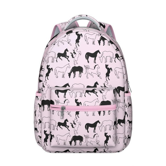Wild Horse Power Backpack - Durable Waterproof School Bag with Mustang Print - Perfect Bookbag for Horse Loving Students