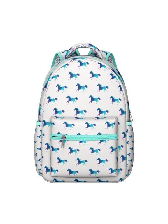 Wild Horse Running Print Backpack - Durable Waterproof School Bag - Trendy Equestrian Backpack for Horse Loving High Schoolers