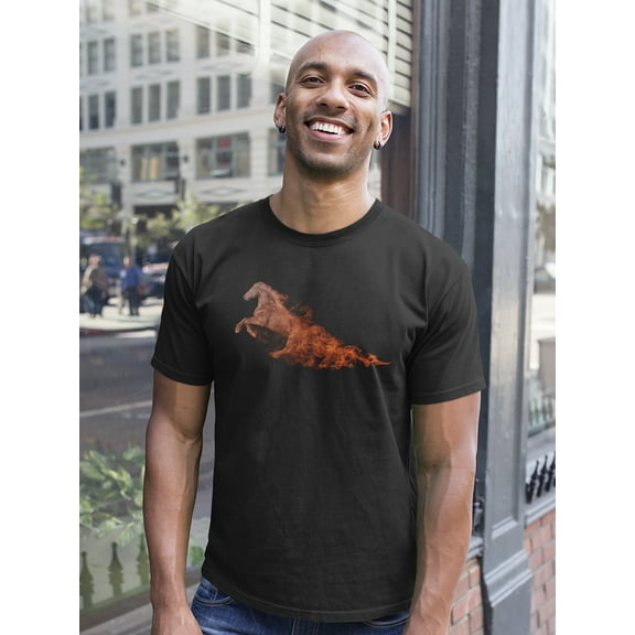Wild Horse Smoke Art T-Shirt Men -Image by Shutterstock, Male Large