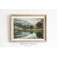 thumbnail image 1 of Wild Horses Landscape Art Print Poster, Tranquil Nature Photography, Rustic Western Wall Decor, Mountain Reflection 1108, Size 8x12 UNFFRAMED F03.1.6l1809, 1 of 3