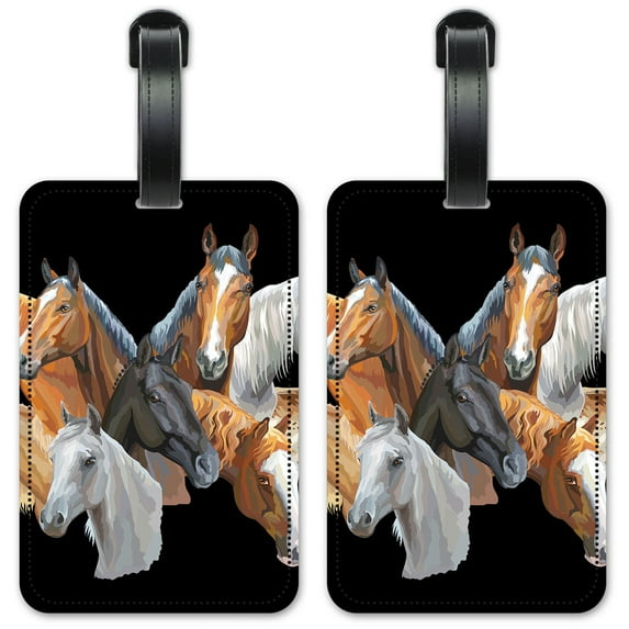 Wild Horses - Luggage ID Tags / Suitcase Identification Cards - Set of 2