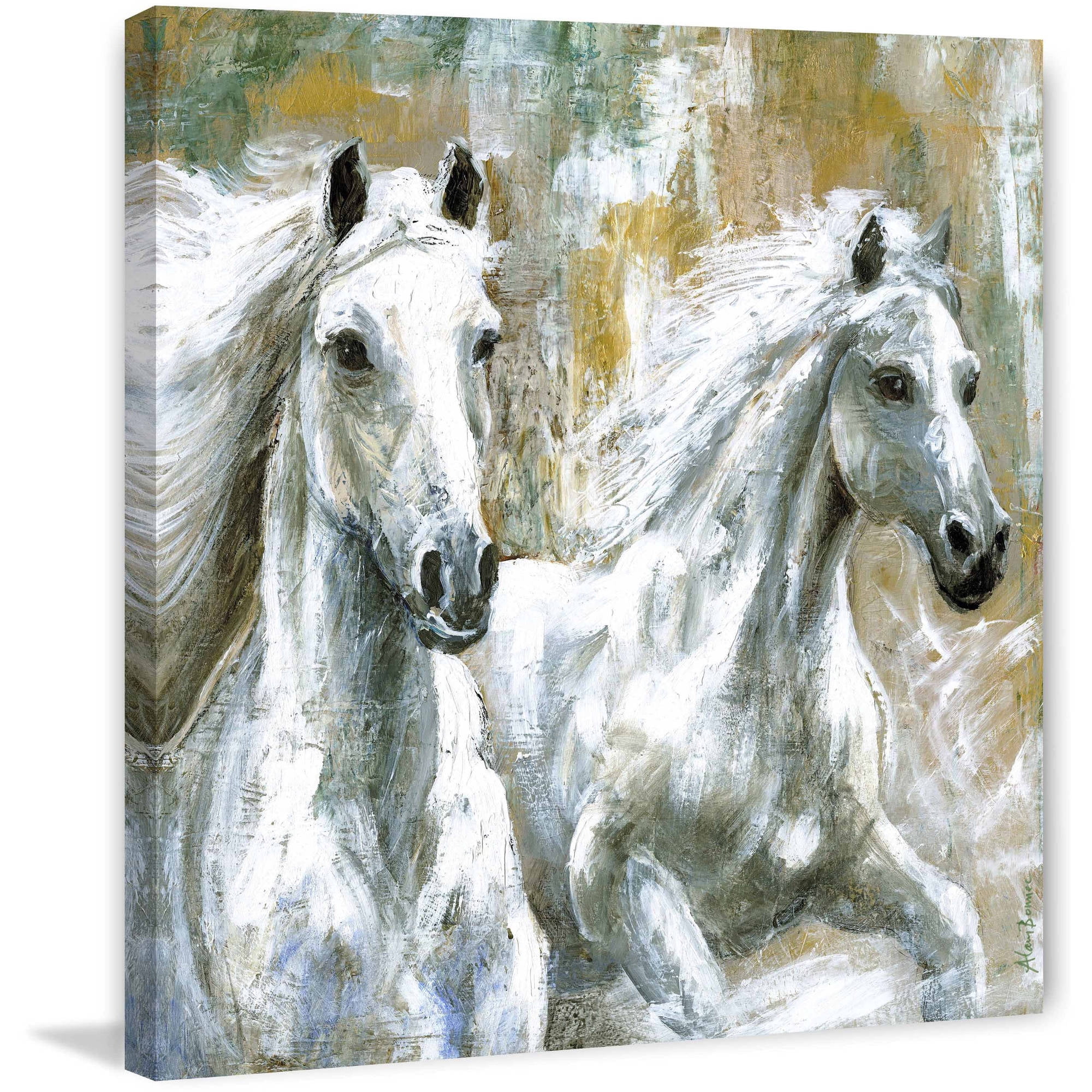 "Wild Horses" Painting Print on Wrapped Canvas