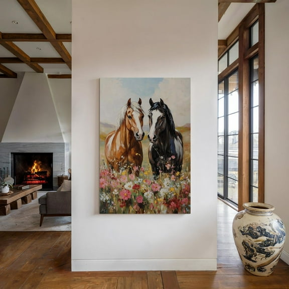 Wild Horses, Rustic Farmhouse Horse Print, Western Country Home Decor Wall Art, Modern Wall Decor, 8x12 UNFRAMED