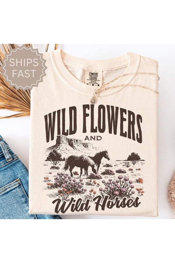 Wildflowers Tshirt, Western Country Gifts for Her, Vintage Shirt for Women, Western Style Tshirt for Girls