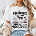 thumbnail image 1 of Wild Horses and Wildflowers T-Shirt for Women, Vintage Western Style Graphic Tee, Country Girl Gift Shirt for Her, 1 of 5