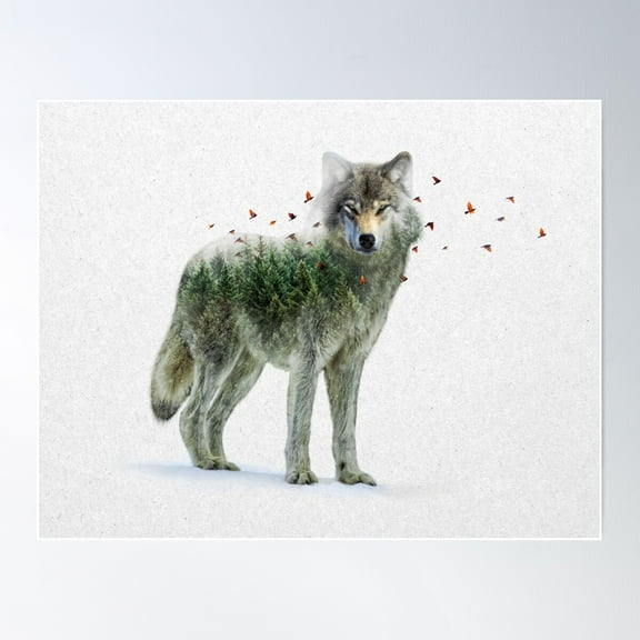 Wild I Shall Stay | Wolf Poster Wall Art, Modern Wall Decor For Living Room Bedroom, 16x24 UNFRAMED