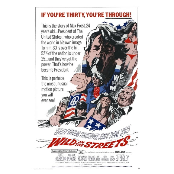 Wild In The Streets Movie poster 12x16 Print on Metal Sign 12in x 16in Square Adults Best Posters
