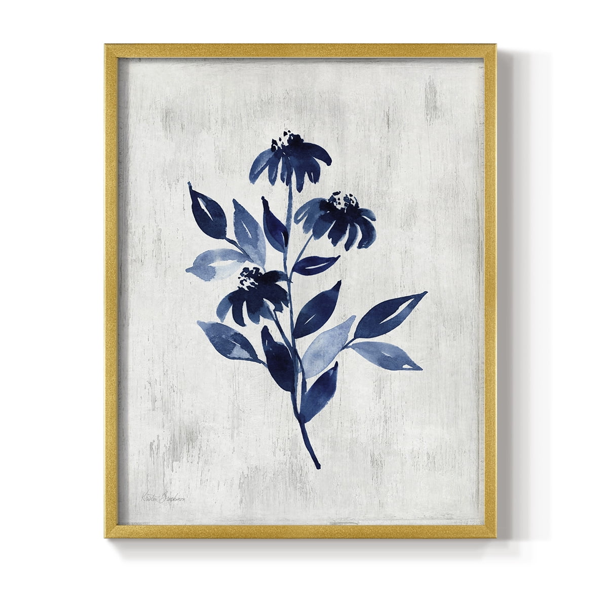 Wild Indigo I Framed Print in Gold Solid Wood 11 x 14 Framed Print