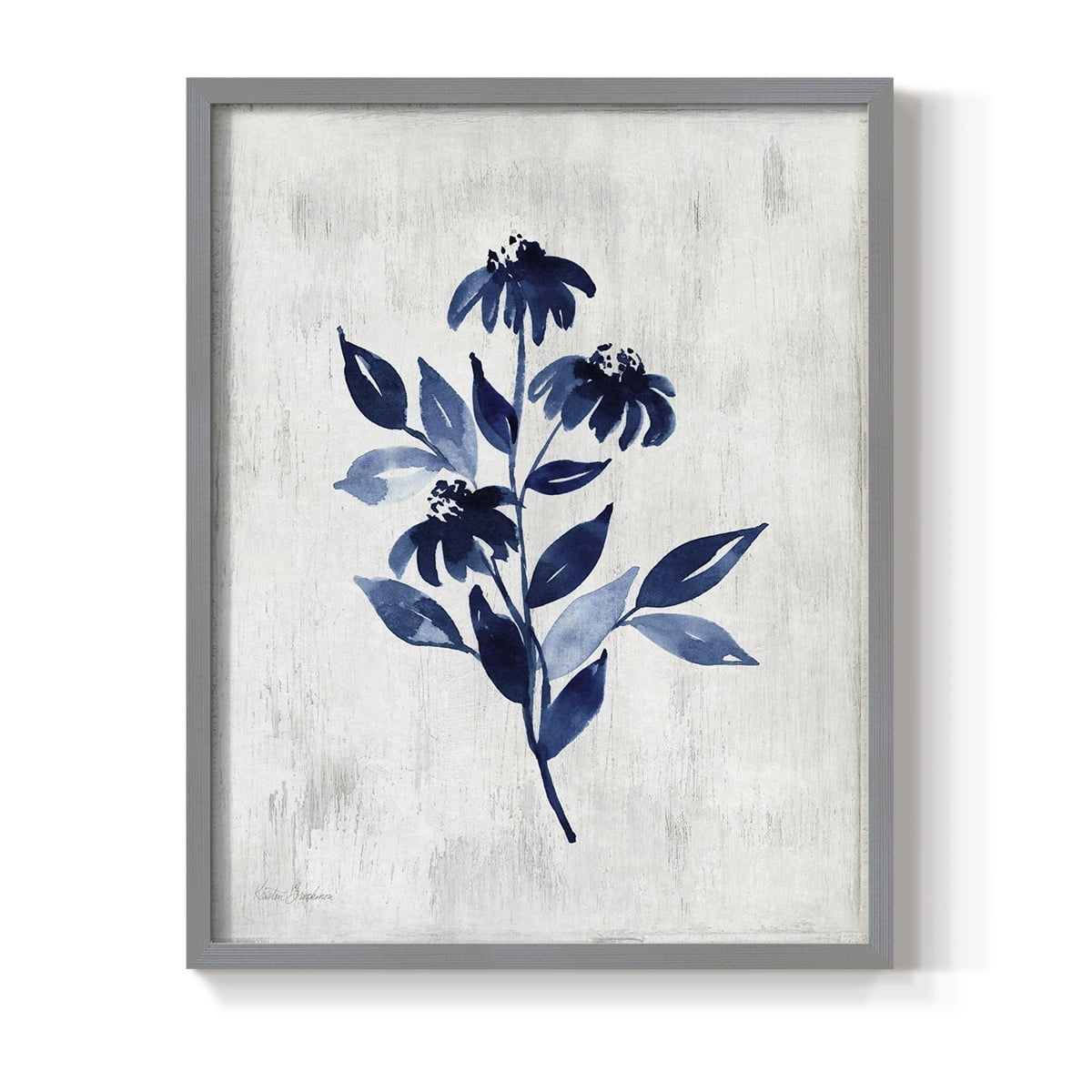 Wild Indigo I Framed Print in Gray Solid Wood 16 x 20 Framed Print