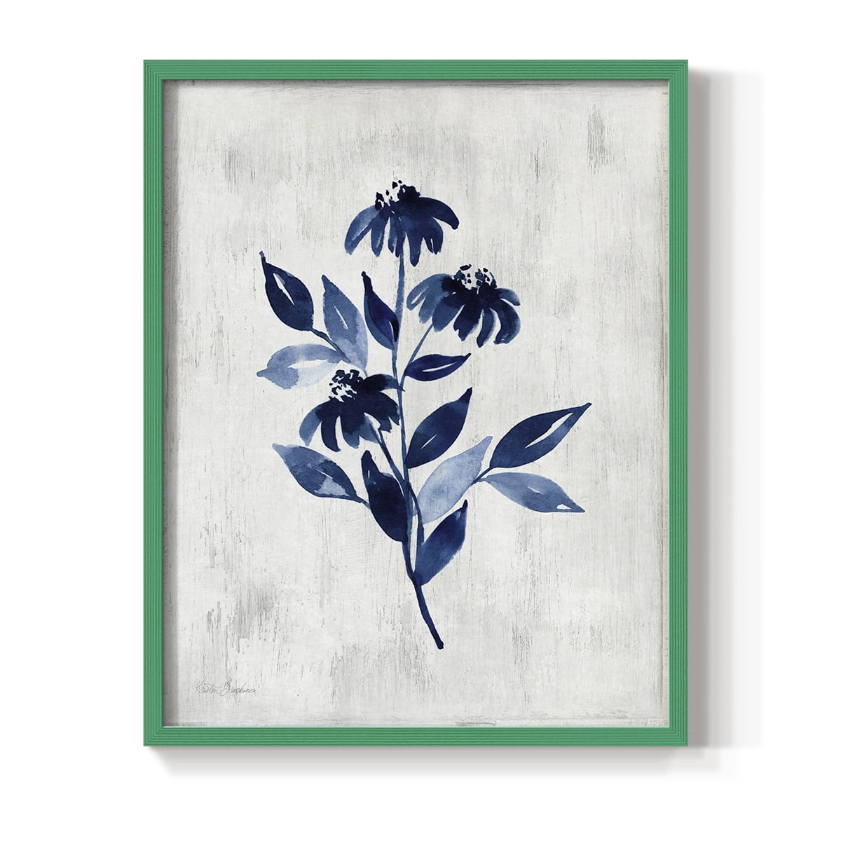 Wild Indigo I Framed Print in Green Solid Wood 8 x 10 Framed Print