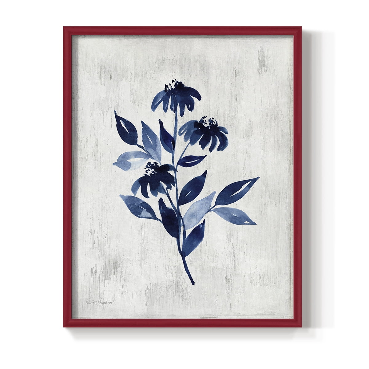 Wild Indigo I Framed Print in Red Solid Wood 11 x 14 Framed Print