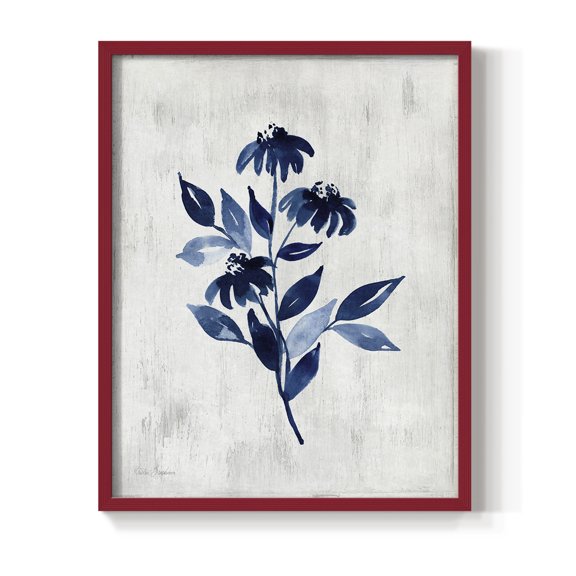 Wild Indigo I Framed Print in Red Solid Wood 8 x 10 Framed Print