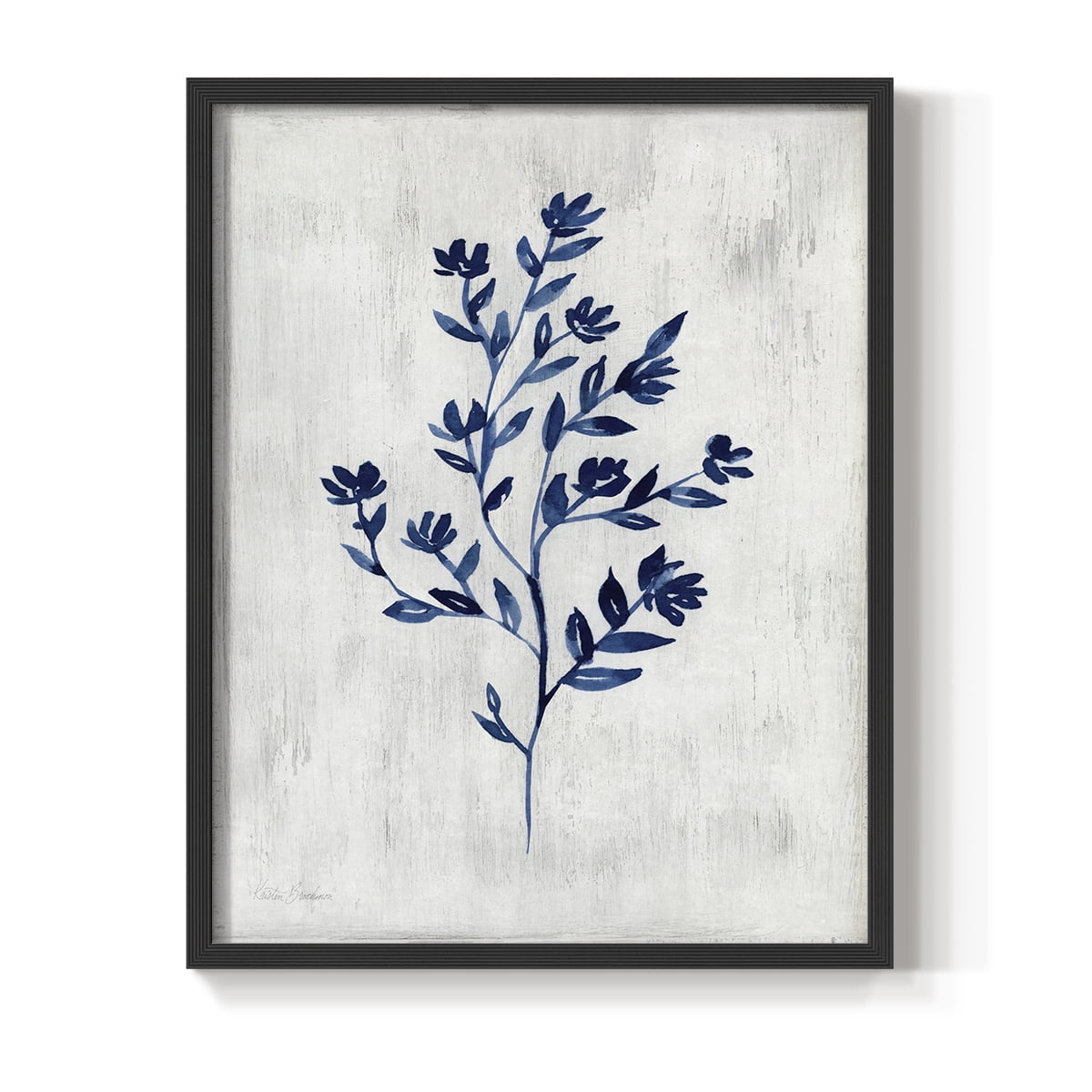 Wild Indigo II - Black Framed Wall Art Print, Solid Wood Frame, 22" x 28", Ready to Hang