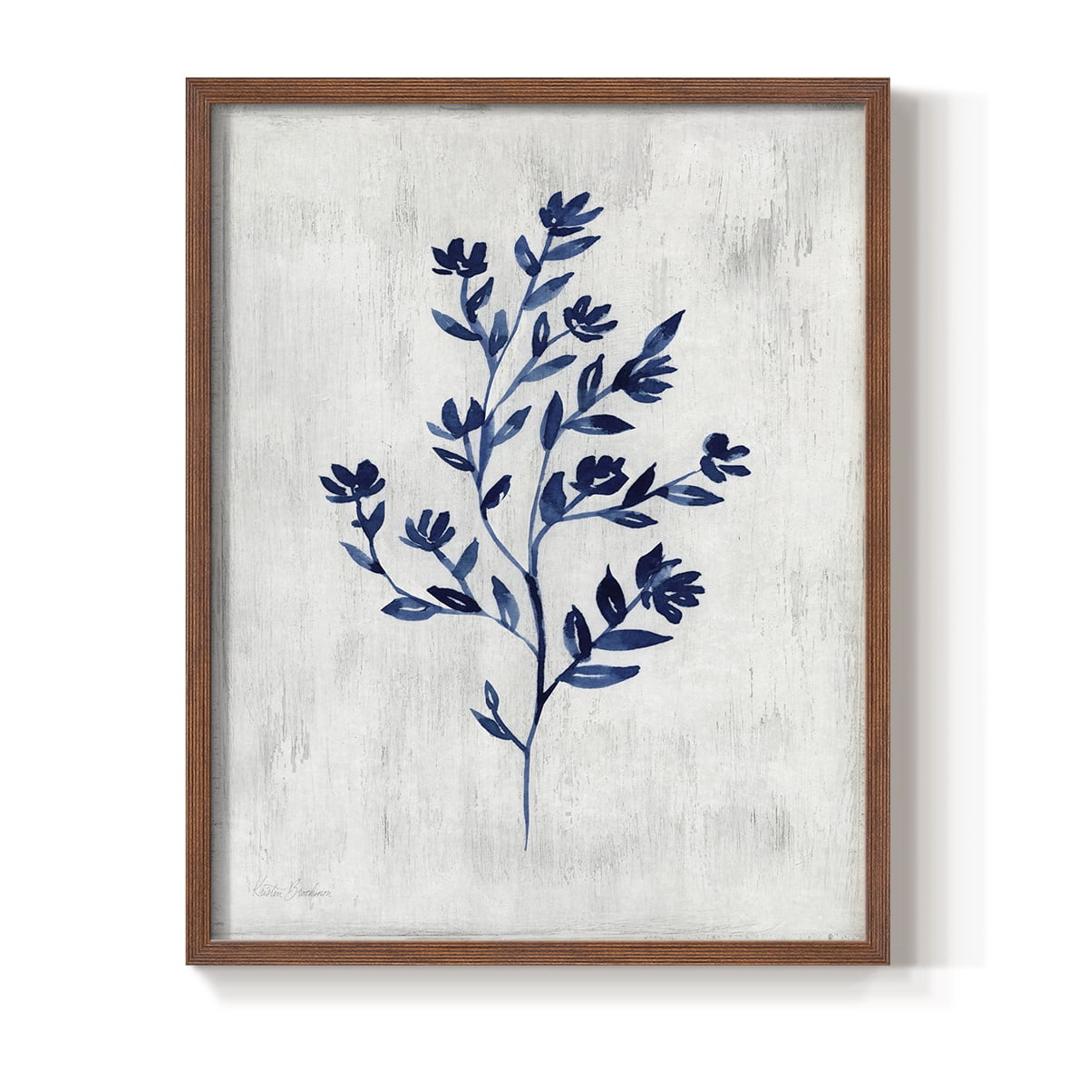 Wild Indigo II - Brown Framed Wall Art Print, Solid Wood Frame, 8" x 10", Ready to Hang