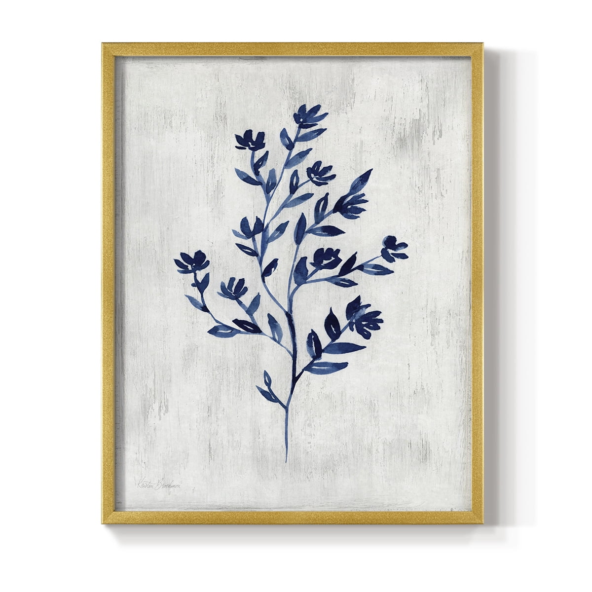 Wild Indigo II - Gold Framed Wall Art Print, Solid Wood Frame, 16" x 20", Ready to Hang