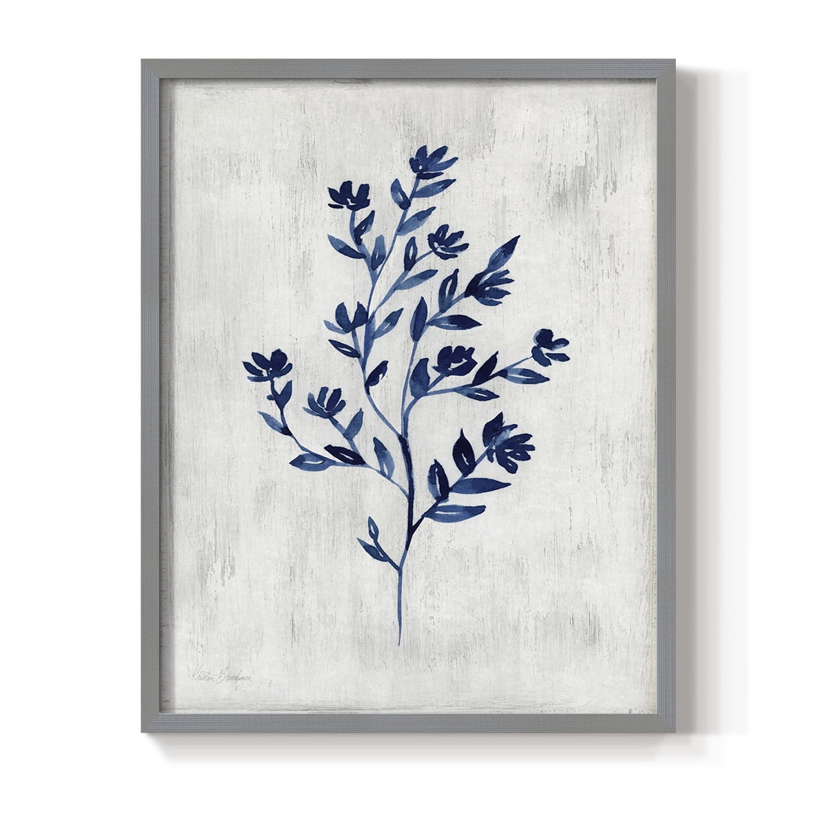 Wild Indigo II - Gray Framed Wall Art Print, Solid Wood Frame, 8" x 10", Ready to Hang