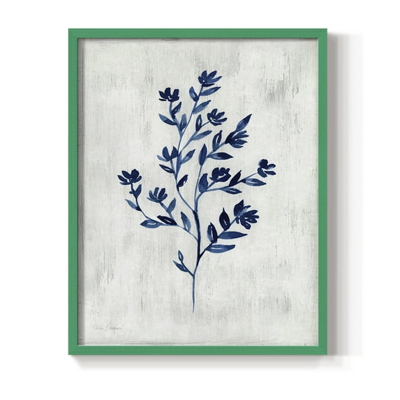 Wild Indigo II - Green Framed Wall Art Print, Solid Wood Frame, 11" x 14", Ready to Hang
