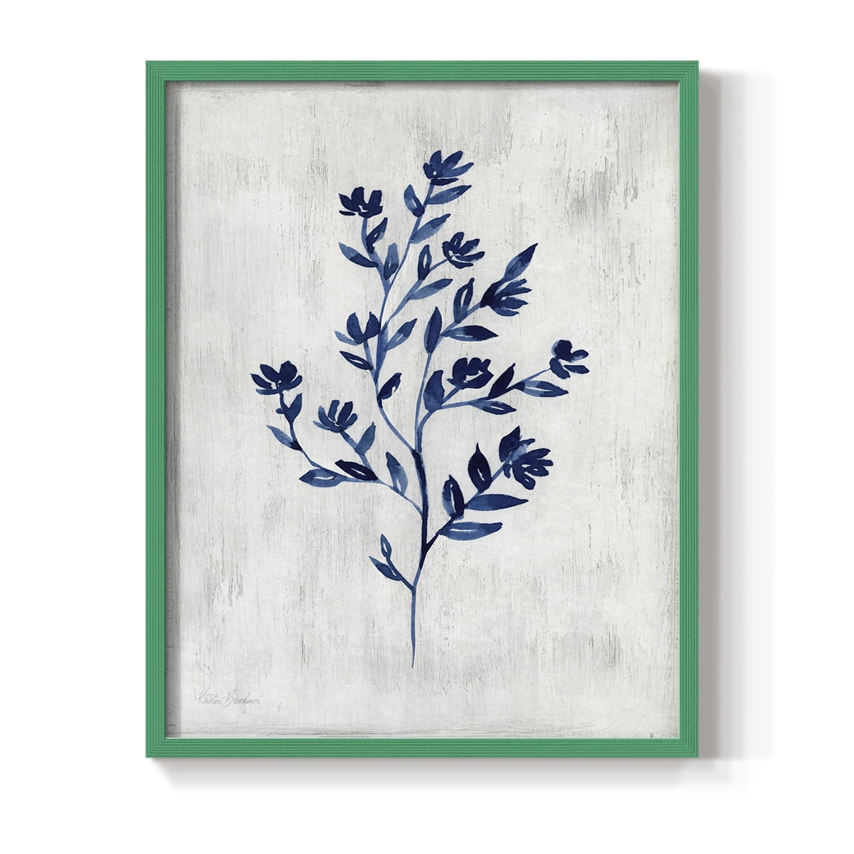 Wild Indigo II - Green Framed Wall Art Print, Solid Wood Frame, 8" x 10", Ready to Hang