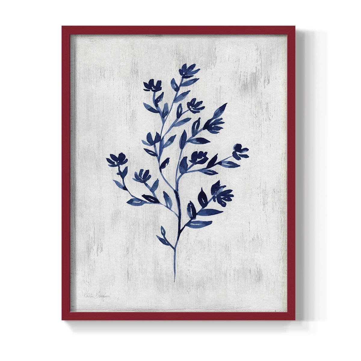 Wild Indigo II - Red Framed Wall Art Print, Solid Wood Frame, 11" x 14", Ready to Hang