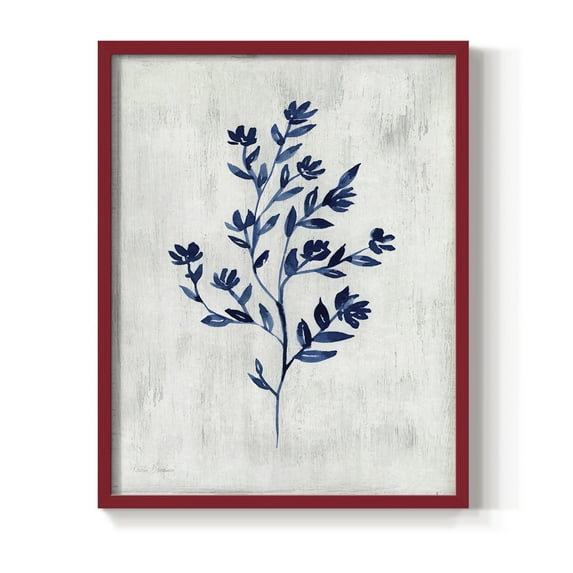 Wild Indigo II - Red Framed Wall Art Print, Solid Wood Frame, 8" x 10", Ready to Hang